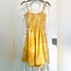 Cute Girls Yellow Smocked Bodice Dress